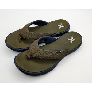 Hurley Flex 2.0 Men's Size 10 Flip-Flop Olive Canvas Sandals